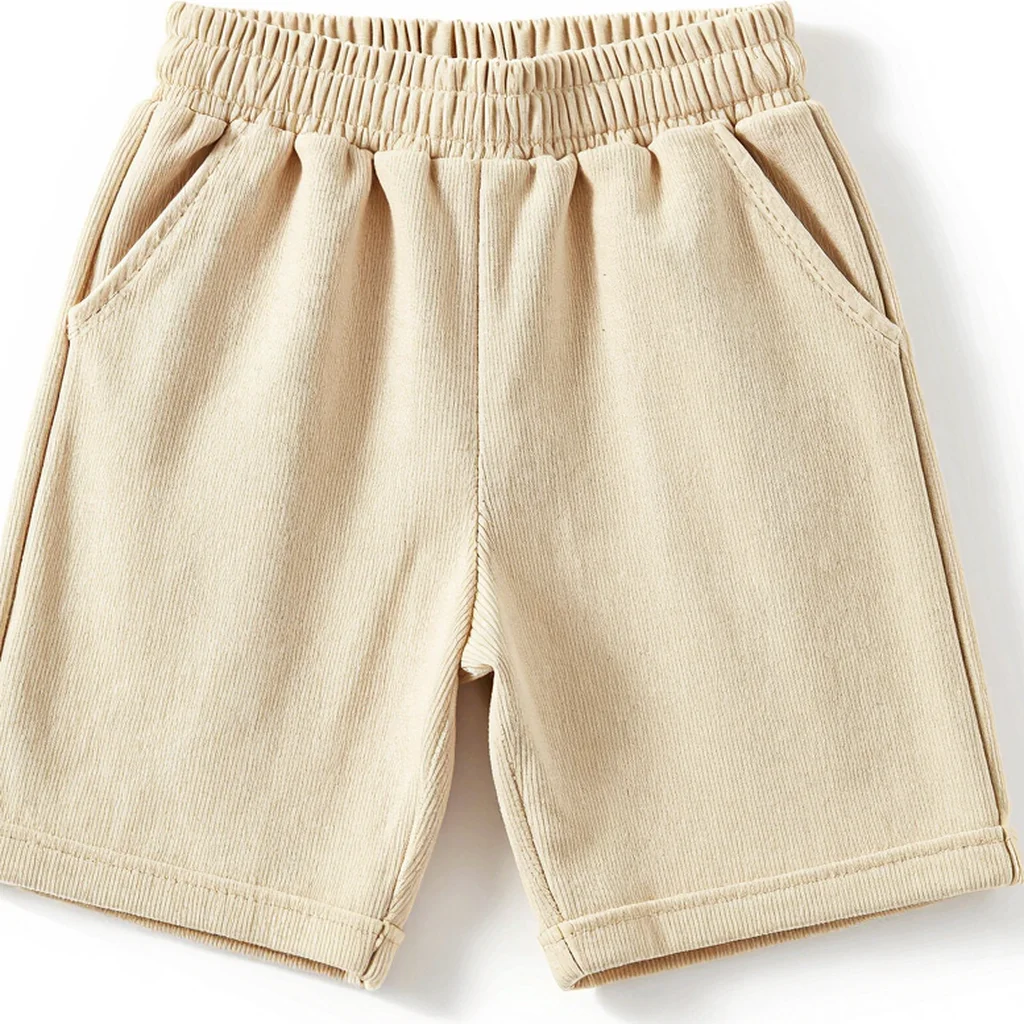 Ribbed Cotton Track Shorts